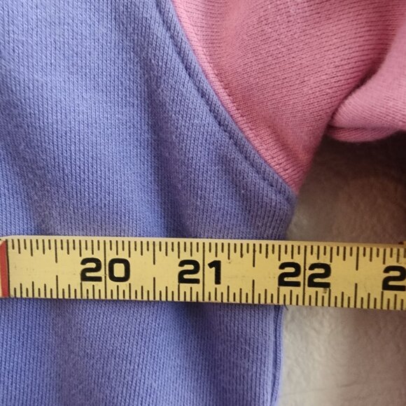 Teddy Fresh Hoodie Mens Medium Pullover Pastel Colorblock Purple Pink Blue Yello - Picture 11 of 11